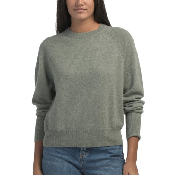 RACHEL ZOE Cashmere Crew Neck Raglan Sweater - Picture 1 of 2